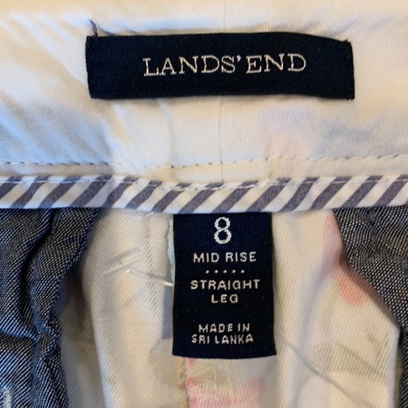 Lands End floral pants size 8 NWOT mid rise straight leg - Picture 10 of 14
